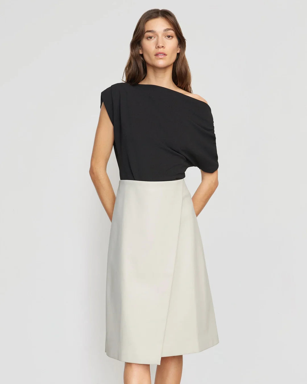 IVORY ASYMMETRICAL SKIRT