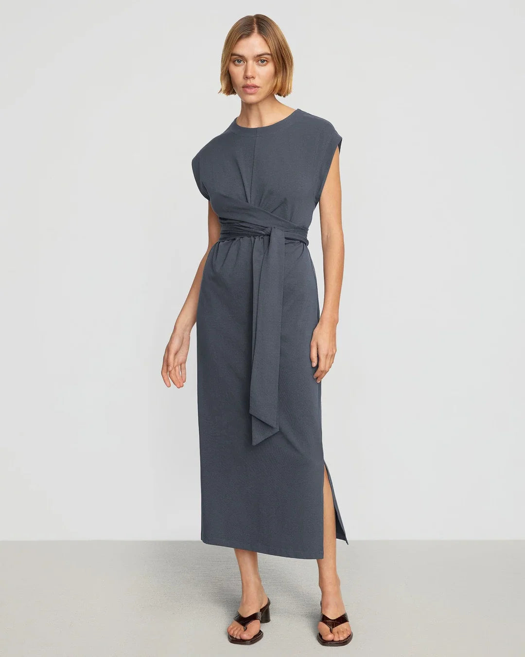 WRAP MIDI DRESS